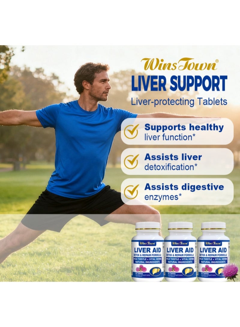 WinsTown Liver Detox Tablets | Milk Thistle + Liver-Protecting Herbal Extracts 600mg/tablet | 60 tablets/bottle - Image 5